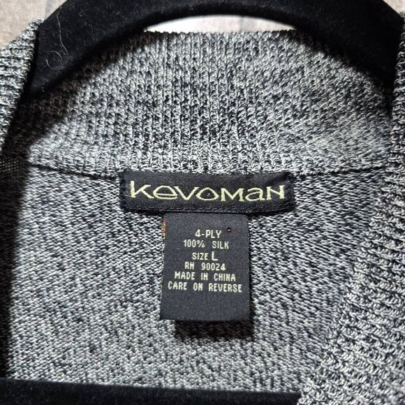 Kevoman Grey Heathered Silk Turtleneck Sweater - Picture 3 of 3